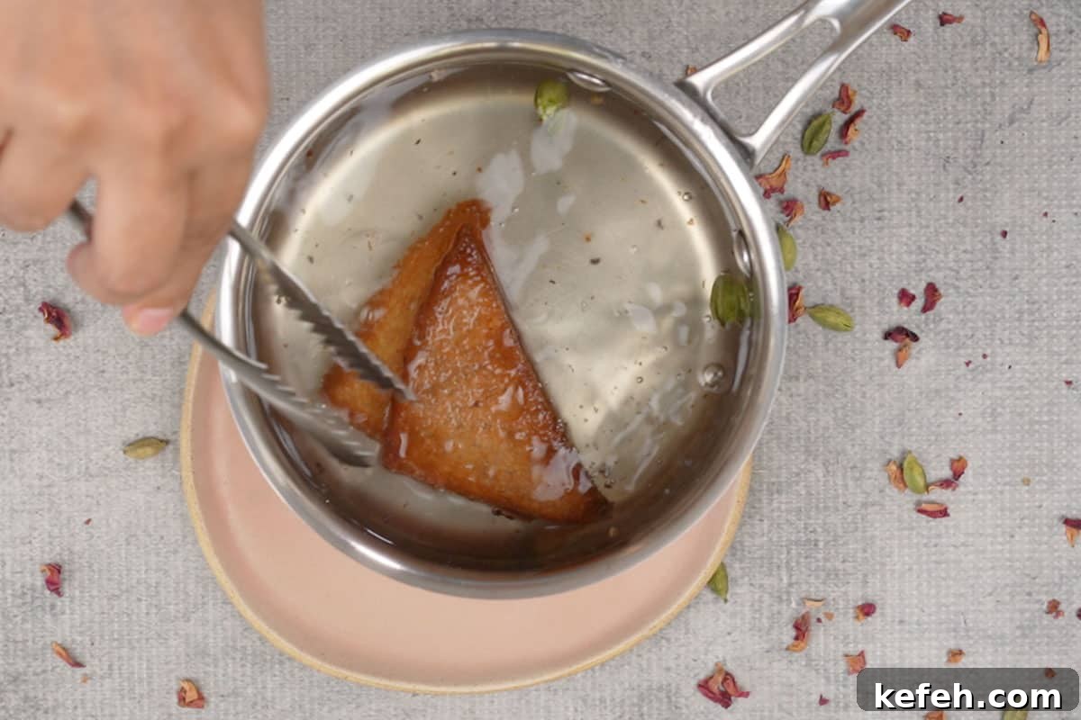 Bread slices soaked in sugar syrup.