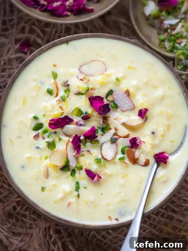 Rice Kheer (Chawal Ki Kheer) is a traditional Indian rice pudding.