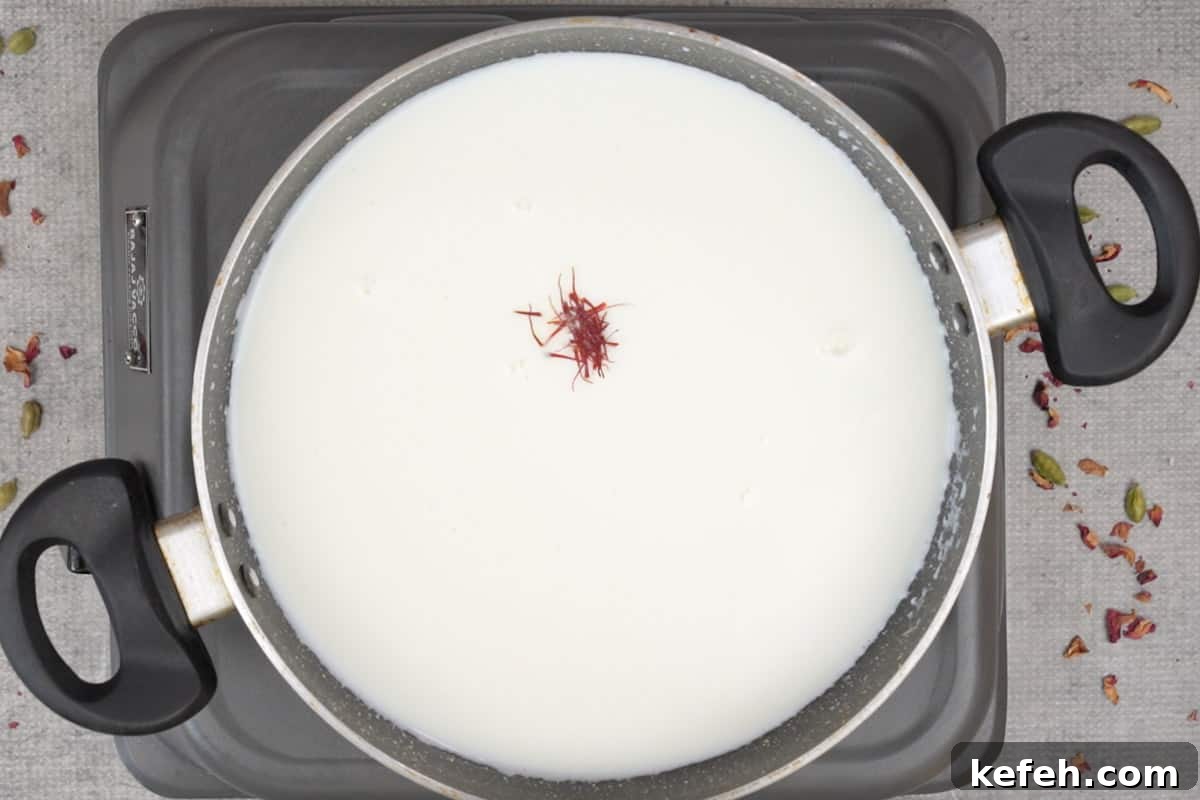Saffron added to milk.