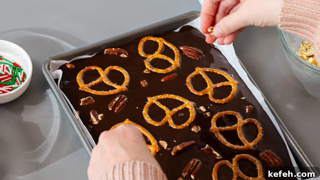 Chocolate Bark with Dates, Pecans and Pretzels: Sweet & Salty Snack 8 img 20579 10