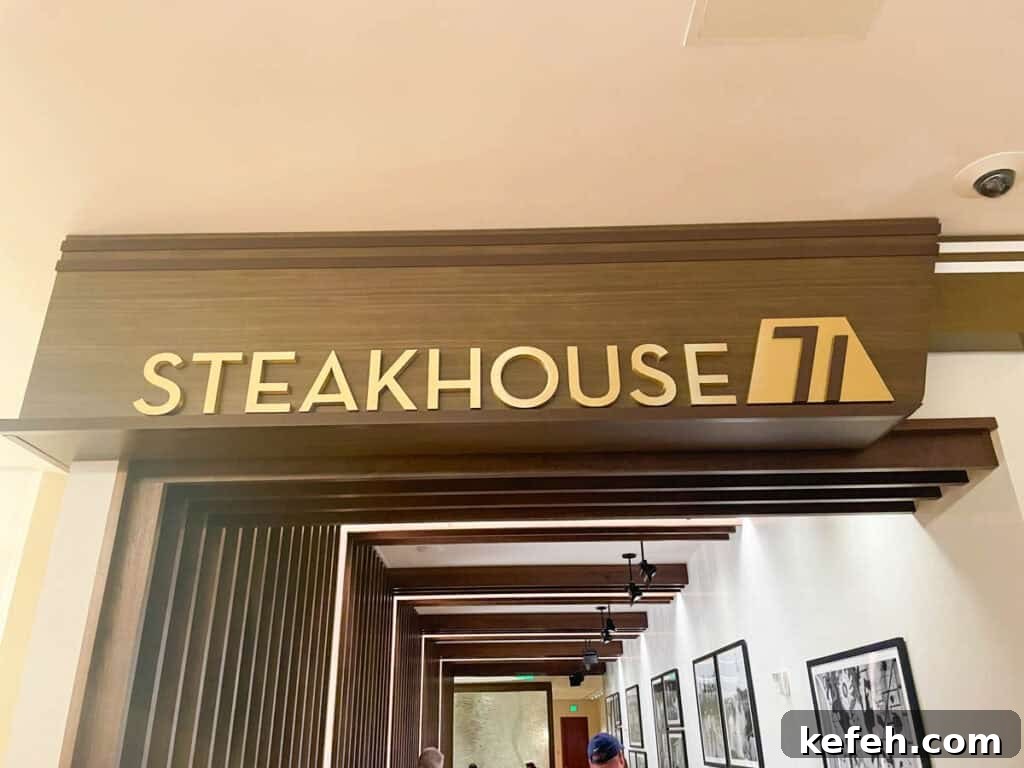 Steakhouse 71 Lounge: Classic American Dinner & Drinks Venue 2 entrance and sign for Steakhouse 71.