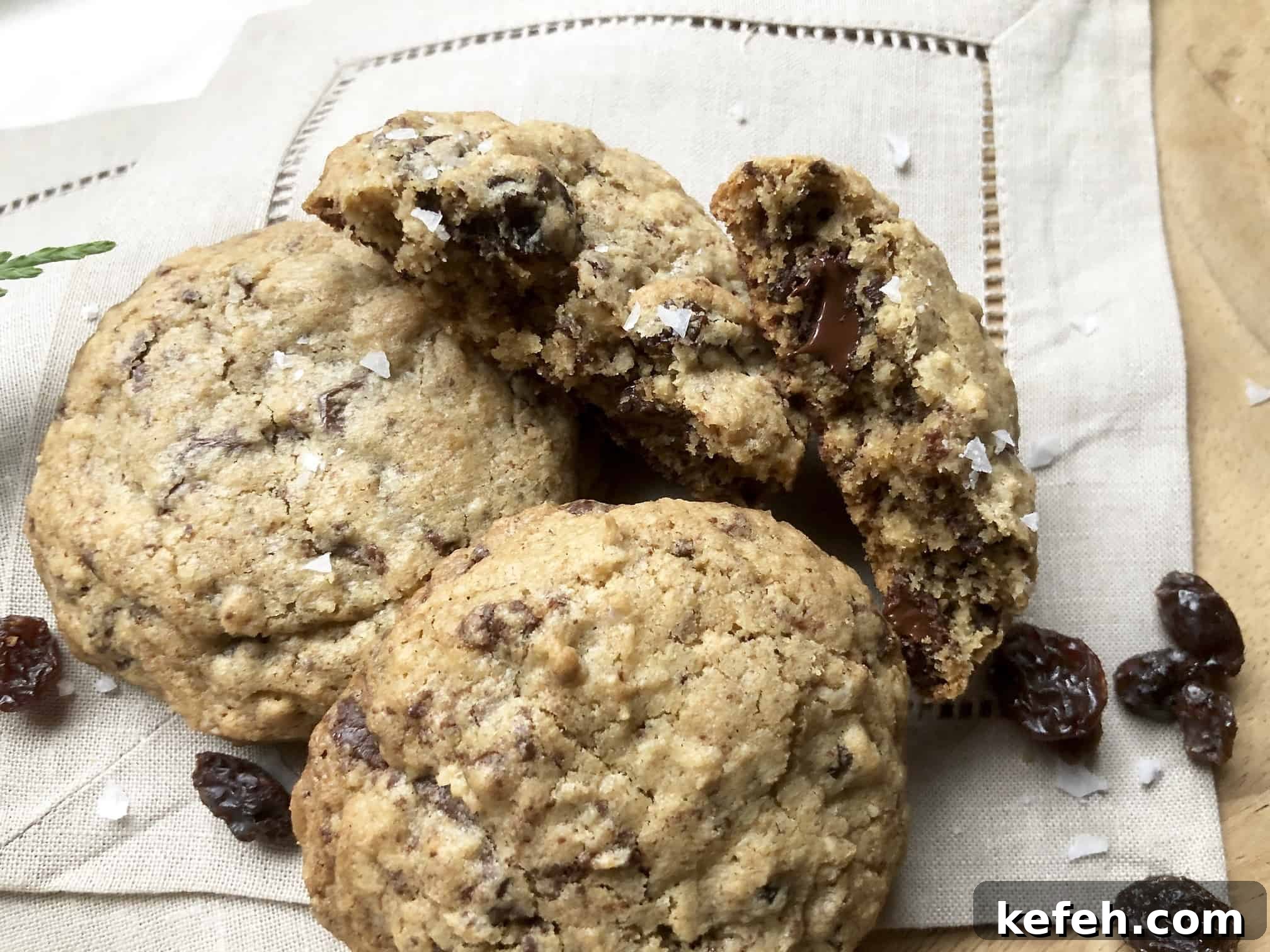 Salted Oatmeal Chocolate Chunk Cookies