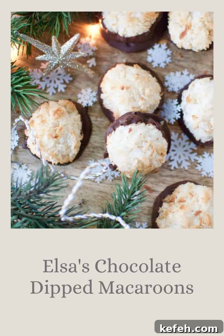 Elsa’s Chocolate Dipped Macaroons