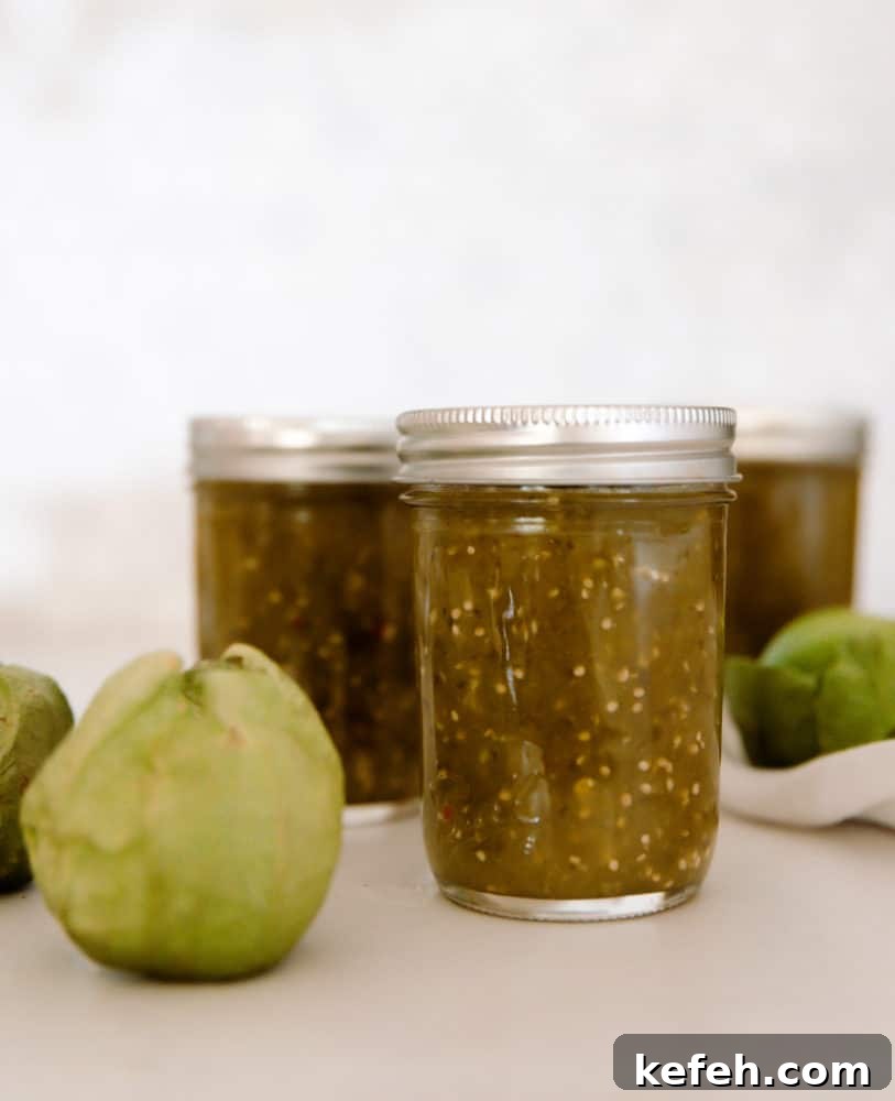 Bowls of tomatillo salsa