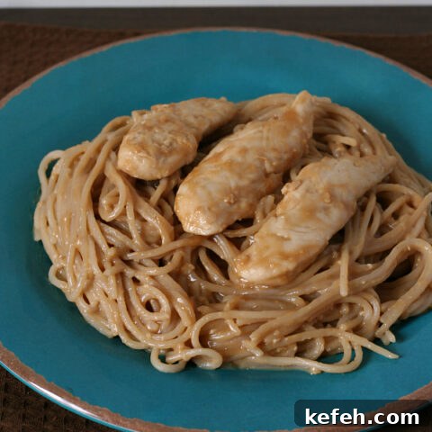 Gluten-free Peanut Butter Pasta and Chicken - An easy and delicious dinner you can have on the table in less than 30 minutes!