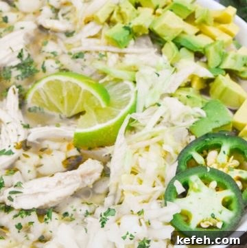 Chicken Posole in a bowl