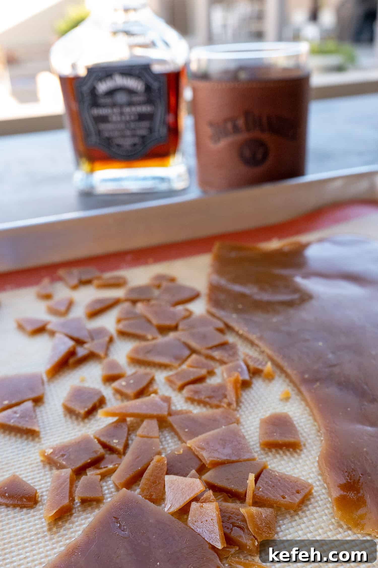 Whiskey Toffee Chocolate Chip Cookies Recipe for Rich Flavor 3 whiskey toffee cracked on lined pan