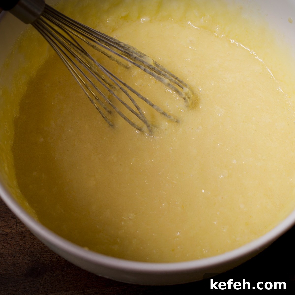 Use a whisk to blend the wet ingredients.