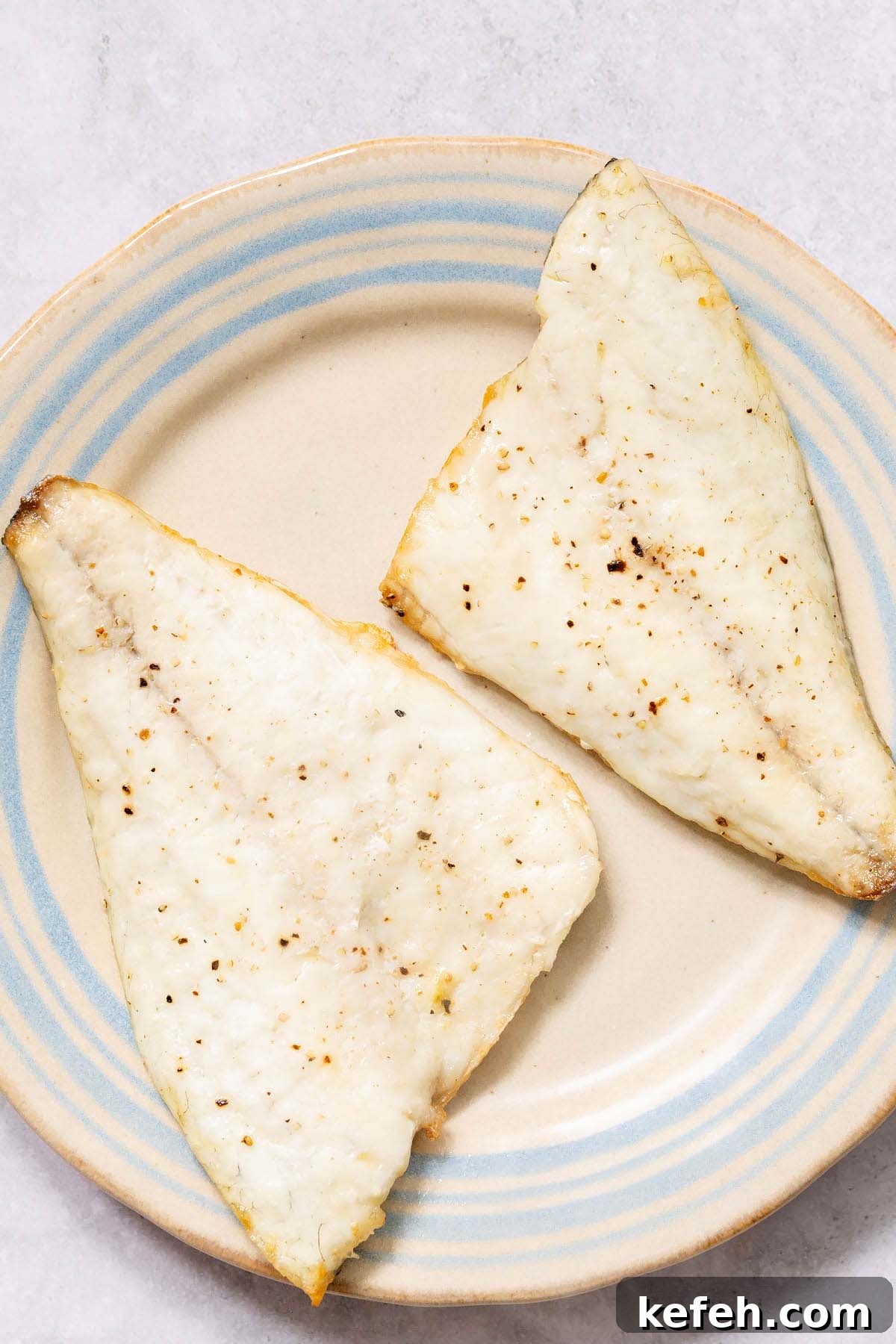 Crispy Air-Fryer Sea Bream Fillets with Lemon 7 Sea bream fillets on a plate