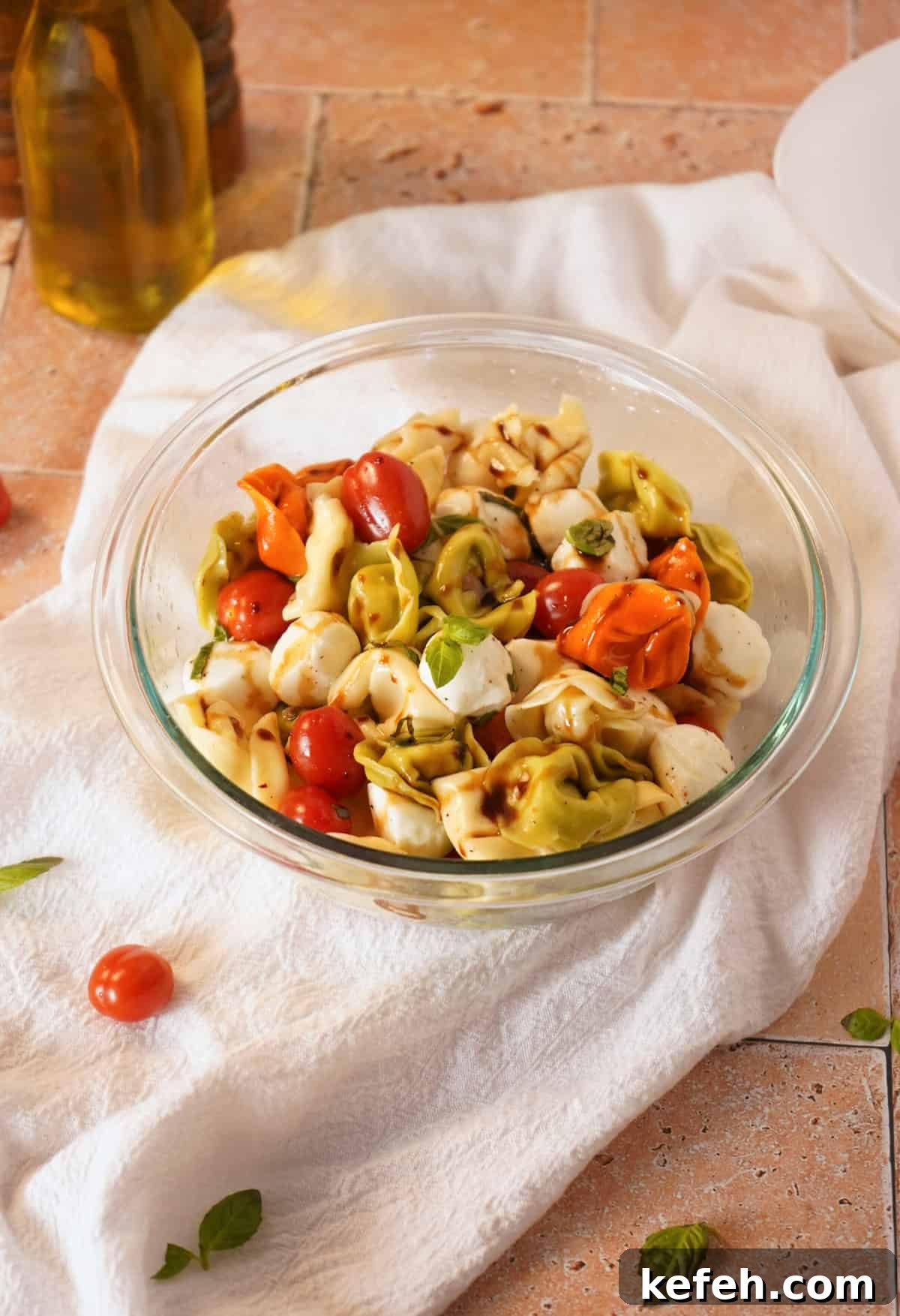 Caprese Tortellini Pasta Salad with Cherry Tomatoes & Basil 8 img 25227 8