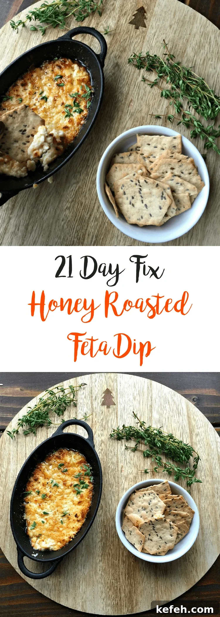 Honey-Roasted Feta Dip with Warm Honey and Crispy Herbs 7 21 Day Fix Honey Roasted Feta Dip {Gluten-free} | Confessions of a Fit Foodie
