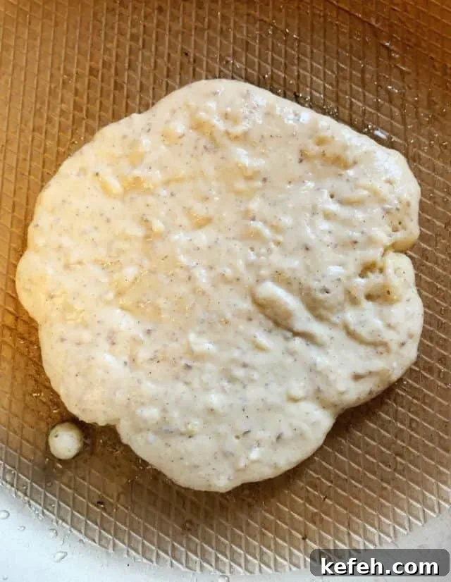 low carb pancake in pan