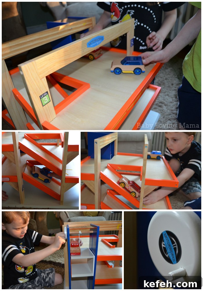 Motorworks Wooden Vehicles: Customizable Toys & Tri-Level Garage Review and Giveaway 12 Motorworks Customizeable Wooden Toy vehicles and Garage 2