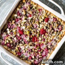 Overhead photo of Raspberry Pistachio Magic Bars