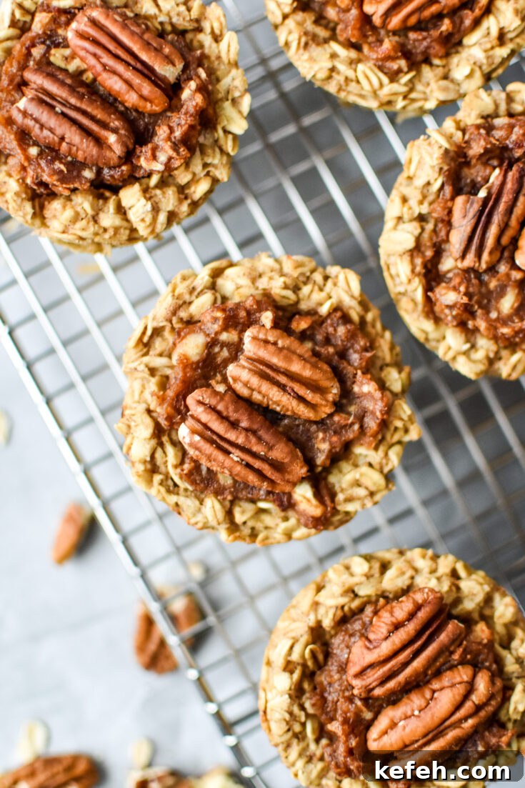 Pecan Pie Stuffed Oatmeal Breakfast Cups