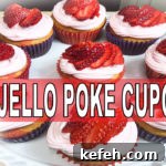 Strawberry Jell-O Poke Cupcakes