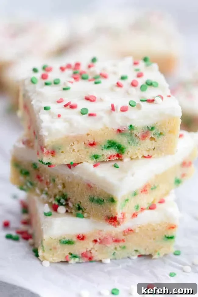 Chewy Christmas Sugar Cookie Bars with Festive Sprinkles 2 Christmas Sugar Cookie Bars