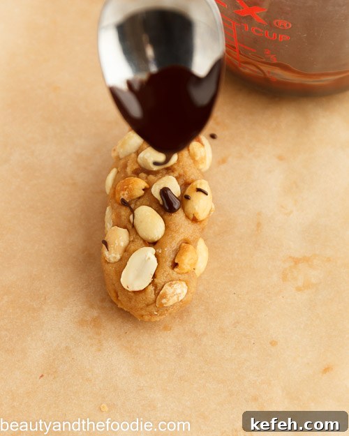 Garnish with optional melted chocolate.