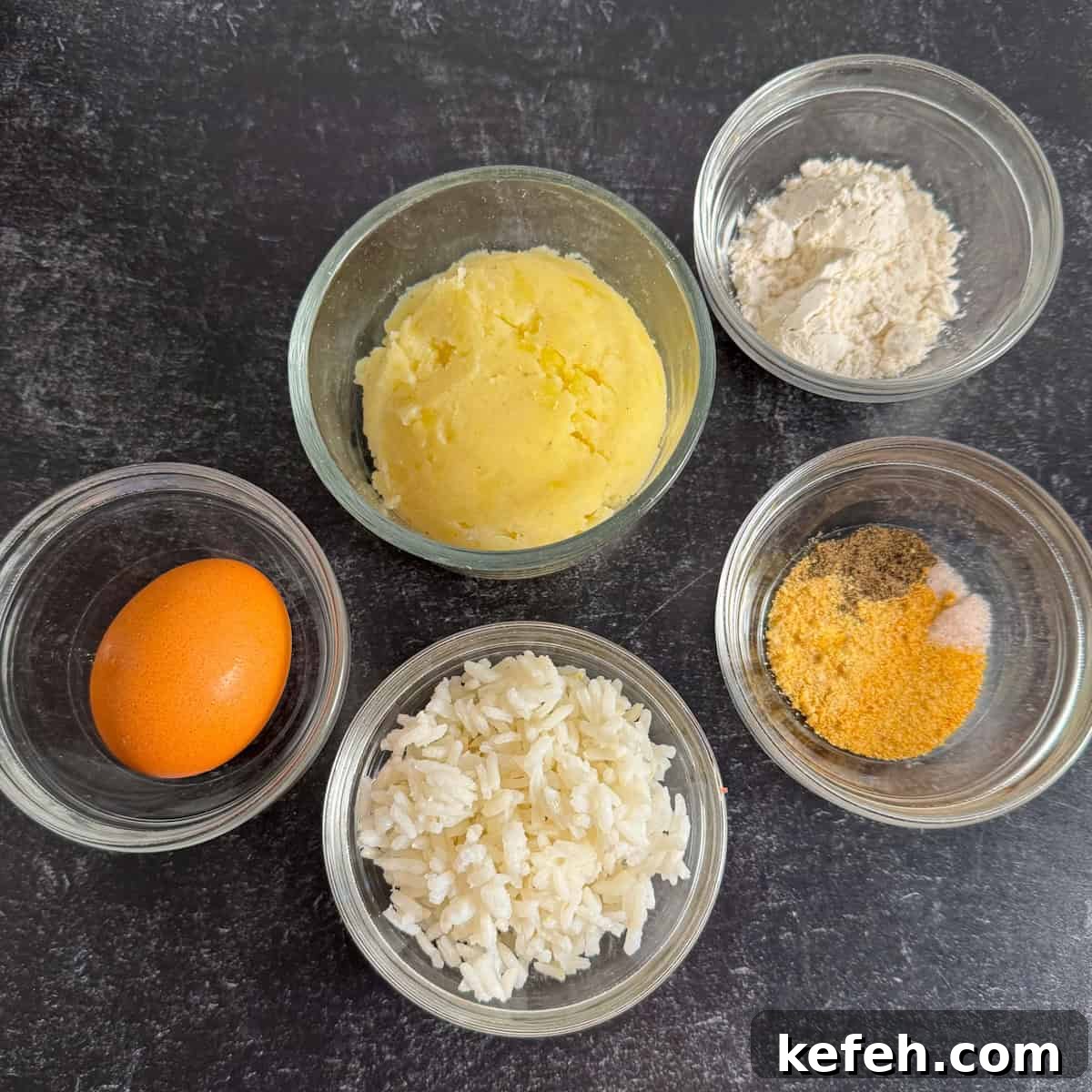 Crispy Mashed Potato and Rice Patties Recipe for Lunch or Snack 3 mashed potatoes and rice ingredients