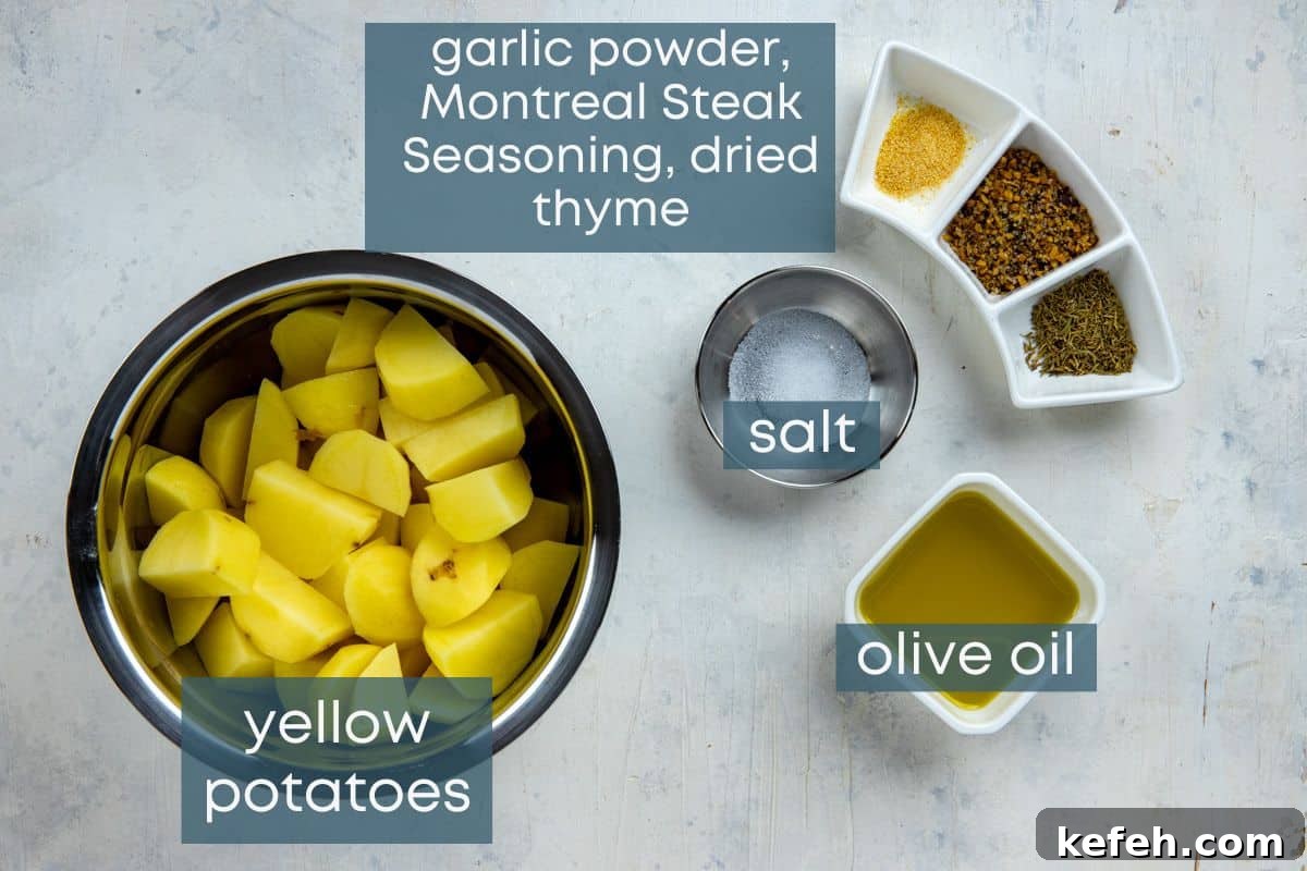Creamy Dairy-Free Mashed Potatoes: Fluffy, Vegan Recipe 3 photo collage of recipe ingredients measured out in individual containers on countertop.