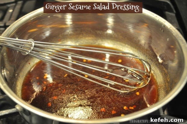 Ginger Sesame Salad Dressing - The Grateful Girl Cooks! Ginger Sesame Salad Dressing is easy to make in a few minutes! Drizzle this tasty Asian-inspired dressing on a favorite mixed green or entree salad.