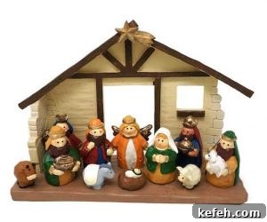 Large Kids' Nativity Set with Creche