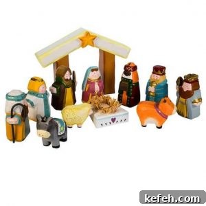 HAND CARVED Nativity Set for Kids
