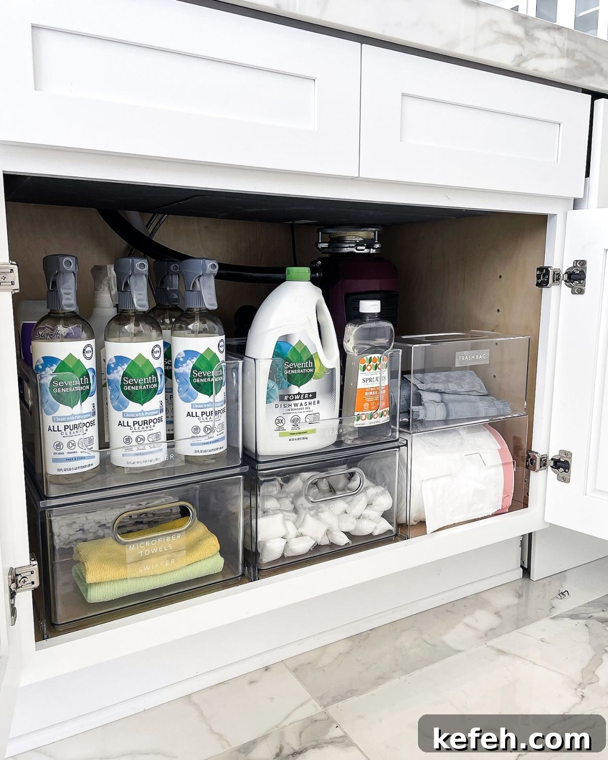 12. Under The Kitchen Sink Organizing
