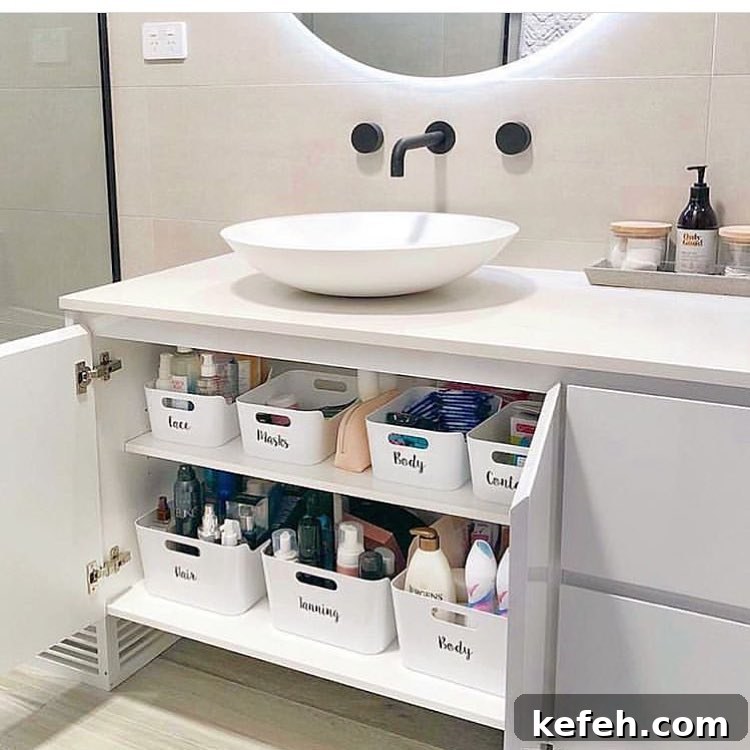 4. Under The Bathroom Sink Organizing