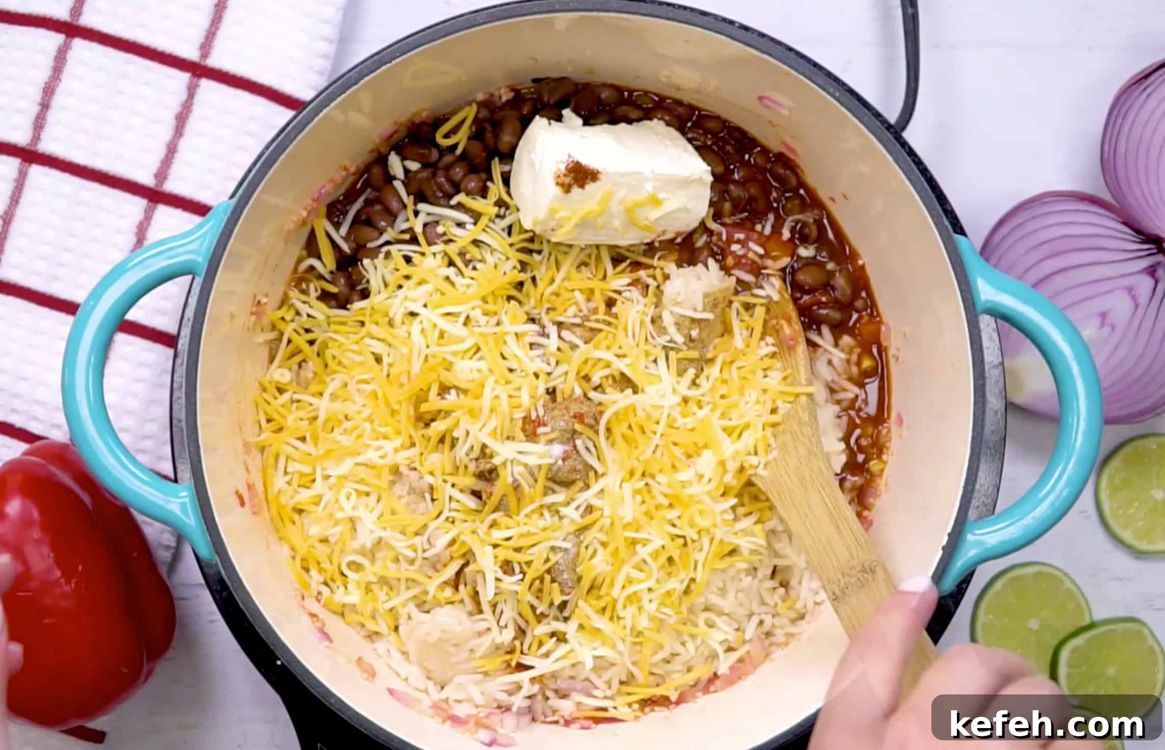 Cheesy Vegetarian Mexican Casserole with Black Beans and Corn 11 mexican cheese rice casserole