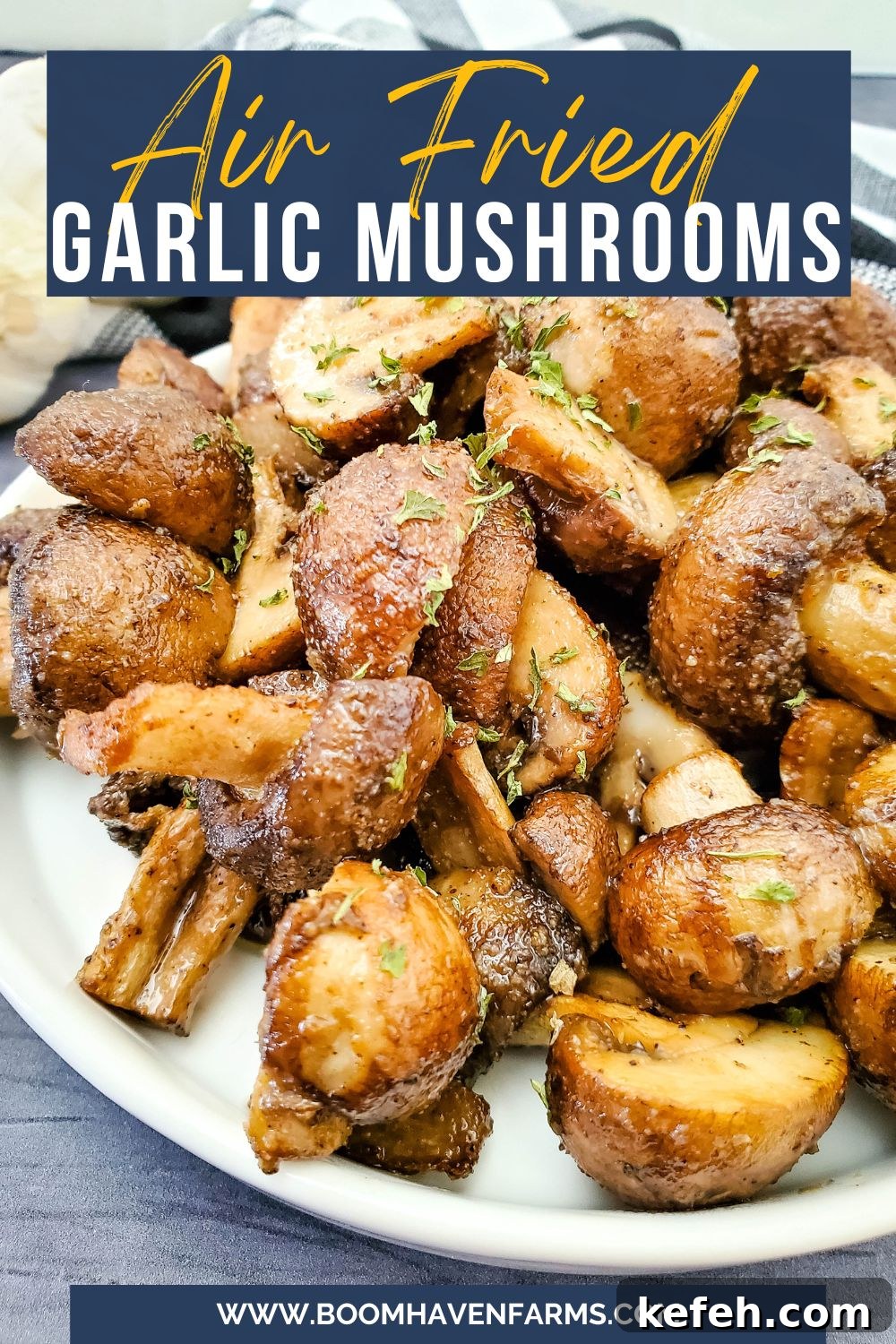 platter of air fried mushrooms 