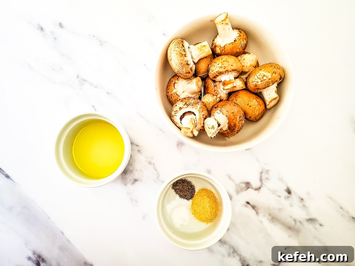 ingredients for garlic air fryer mushrooms