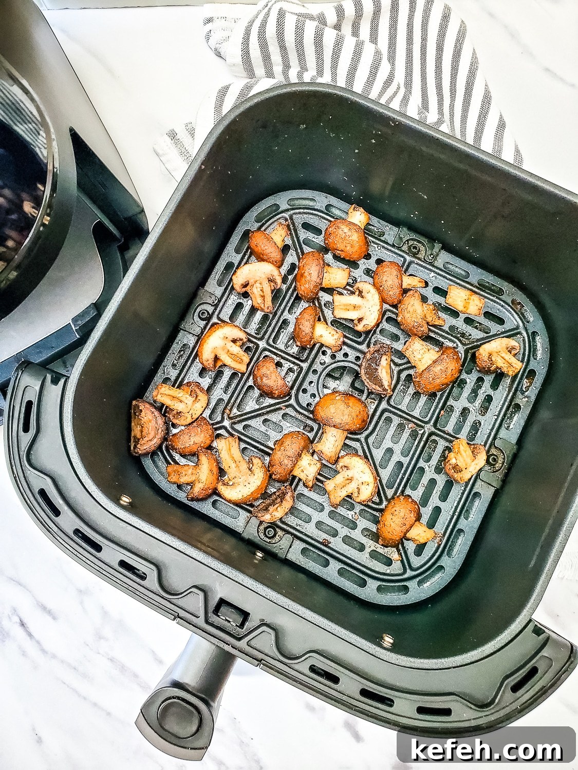 mushrooms in the air fryer frying