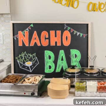 Nacho bar set up.