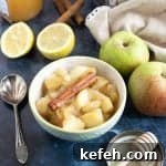 A bowl of stewed apples.
