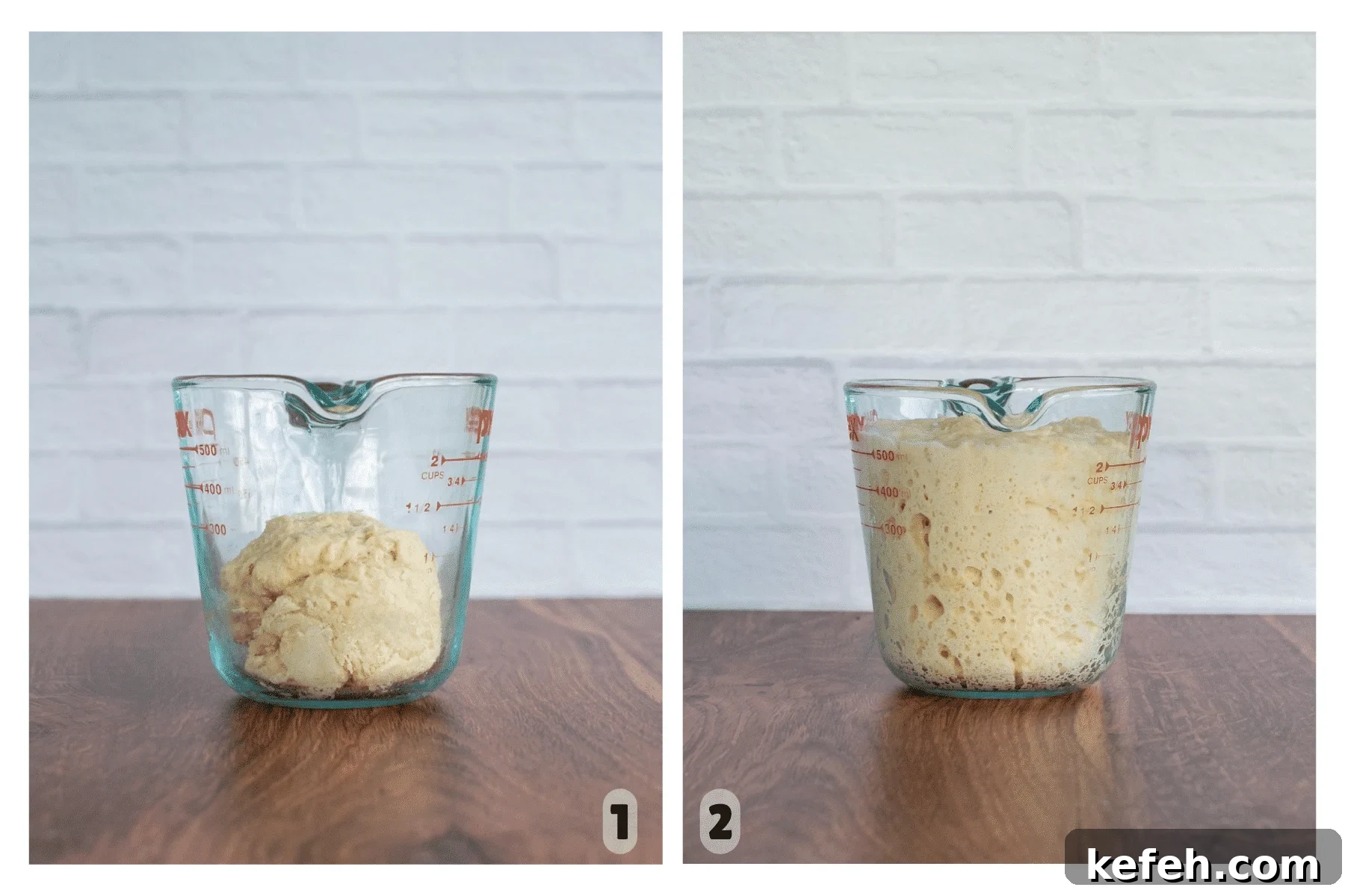 Sourdough King Cake Recipe: How to Make Festive Mardi Gras Bread 4 Two jars of levain one just mixed and the other active and ready to be used.