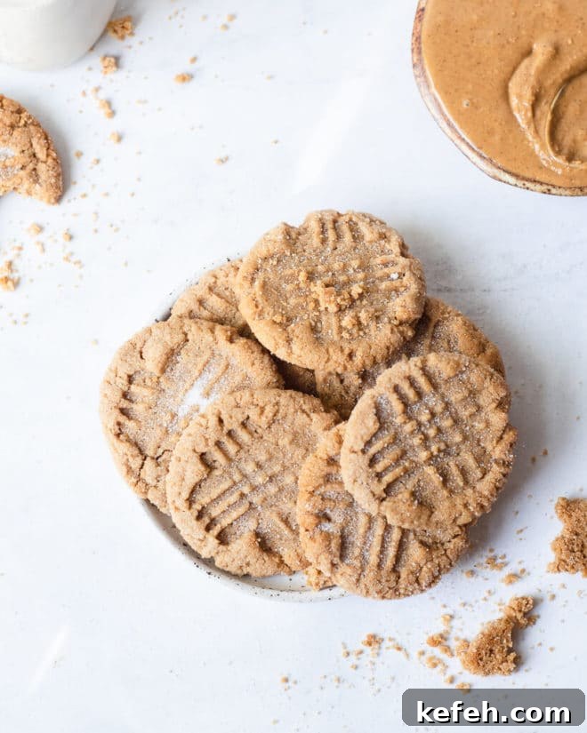 a plate of vegan pb cookies