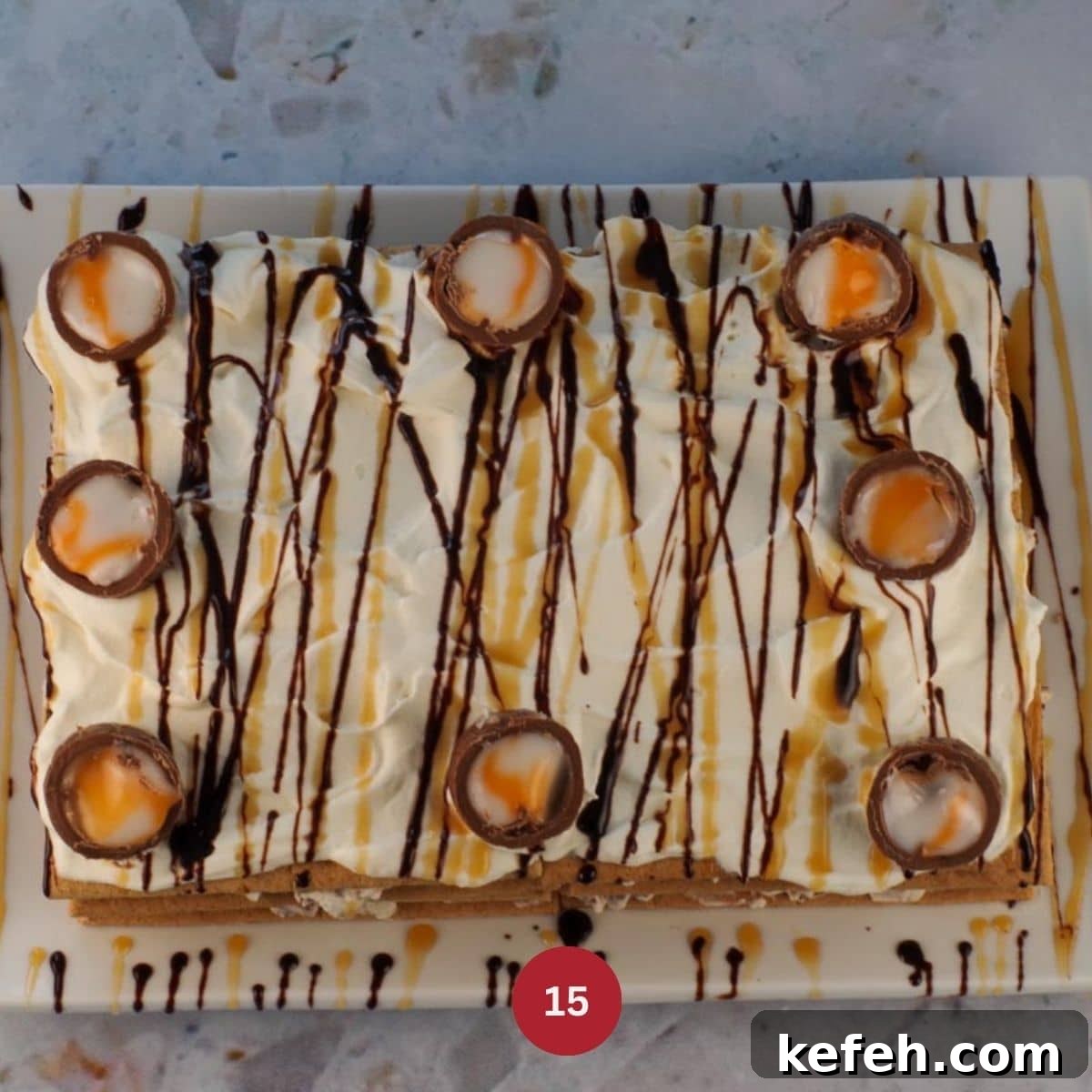 No-Bake Easter Creme Egg Icebox Cake