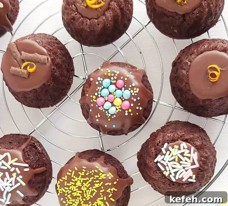 Mini Chocolate Bundt Cakes With Easter Surprise Inside