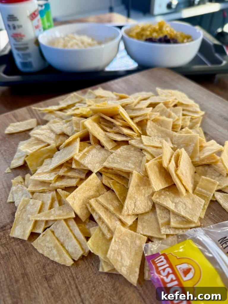 cut tortillas