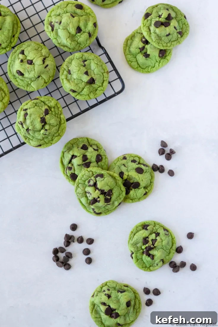 mint chocolate chip cookies
