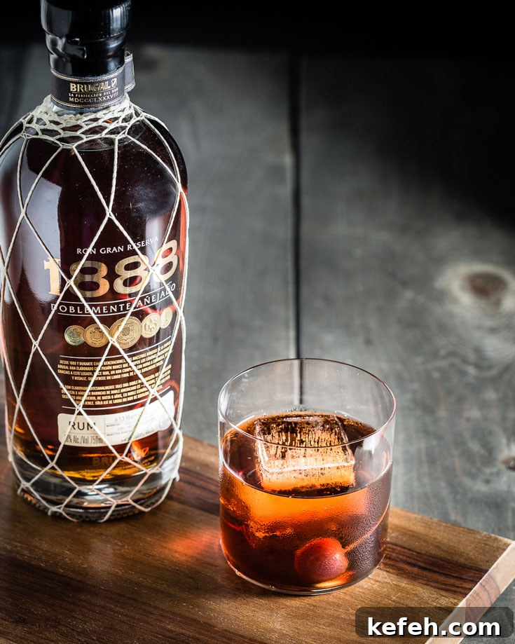 How to Make a Classic Rum Manhattan Cocktail 2 1888 Rum Manhattan 2 on board