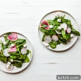 Spinach and Radish Salad with Feta / Carrie Crow / Katie Workman / themom100.com