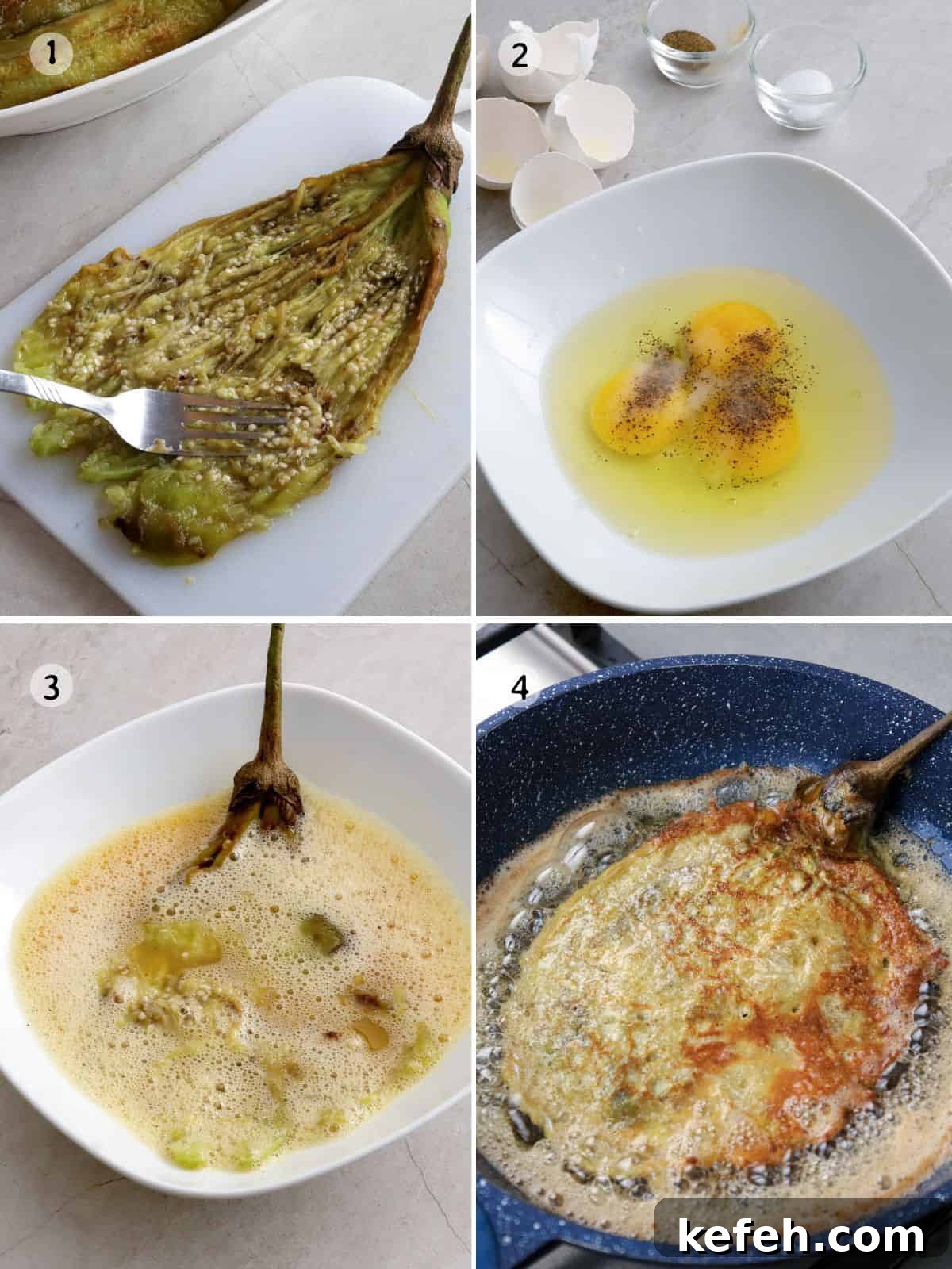 cooking tortang talong.