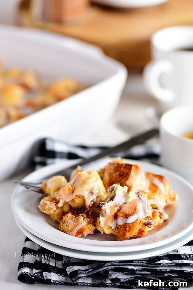 Cinnamon Roll Peach Cobbler with vanilla glaze