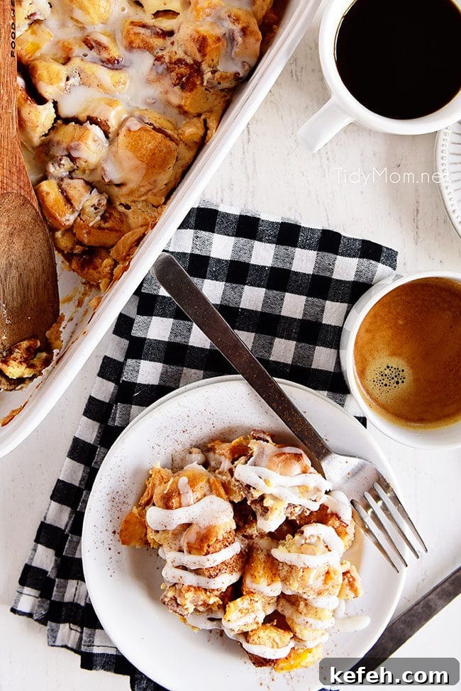 Cinnamon Roll Peach Cobbler on a plate