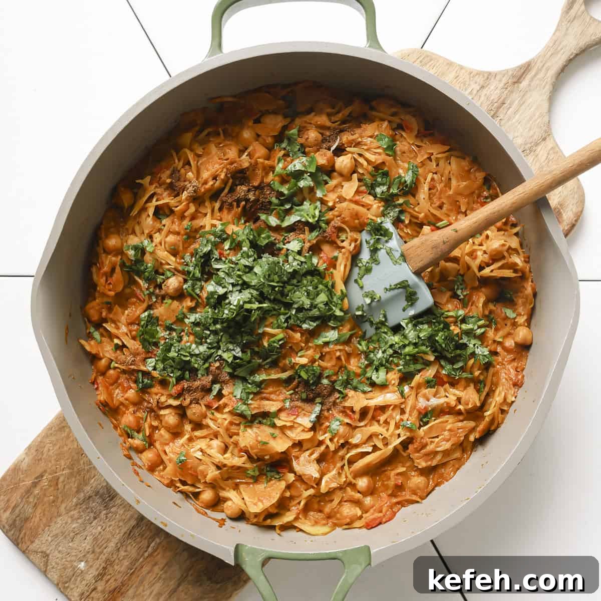 garam masala, lime juice and cilantro added to the curry.