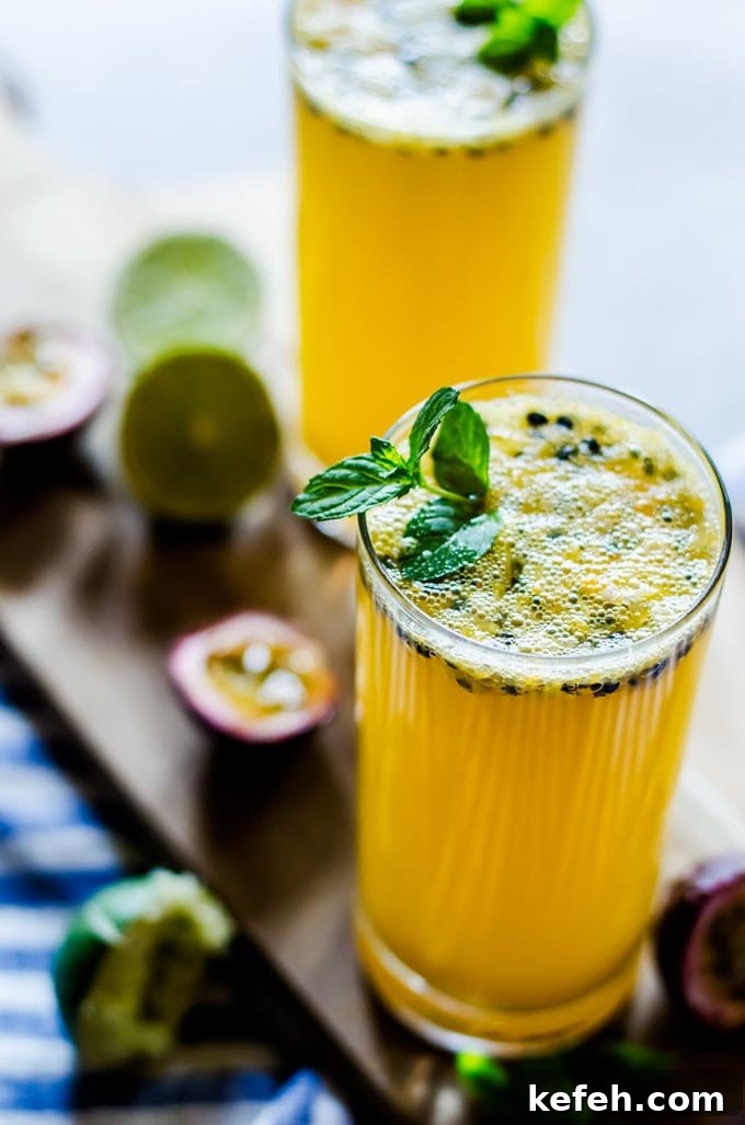 Passion Fruit Mojito Recipe: Refreshing Tropical Cocktail Guide 4 passion fruit mojito in glass on cutting board