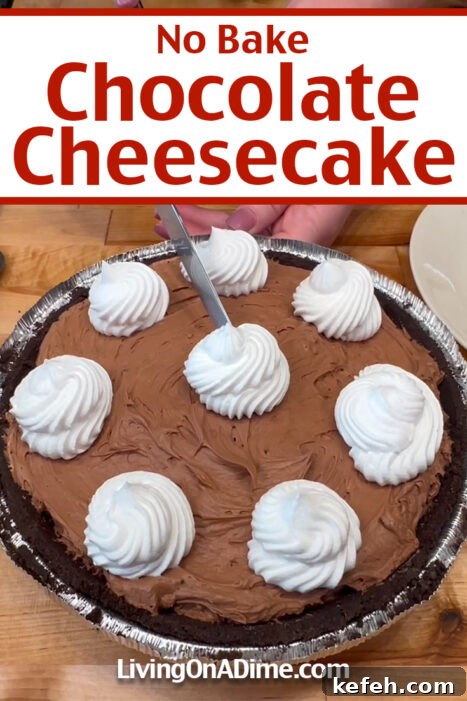 No-Bake Chocolate Cheesecake with Cream Cheese Recipe 2 This no bake chocolate cheesecake recipe with cream cheese makes a cheesecake with a rich chocolate flavor and velvety smooth texture. It's so easy you'll want to make it for all of your get togethers!