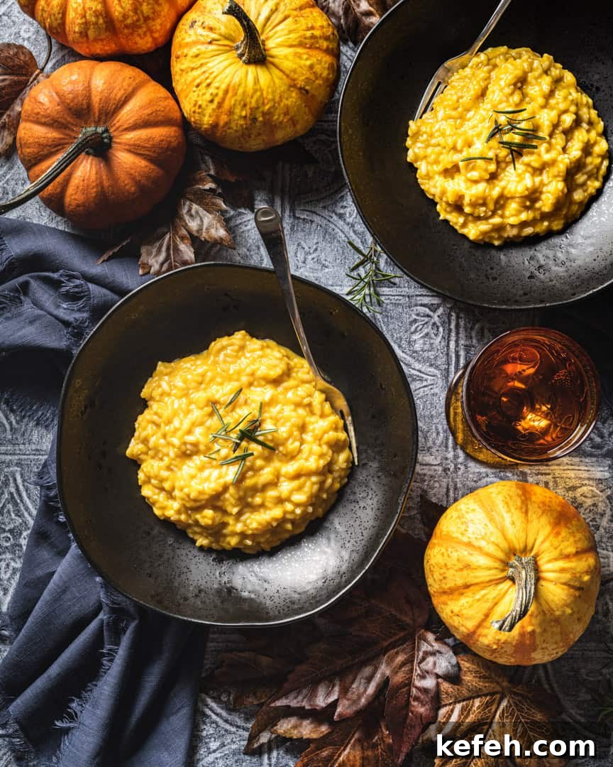 Pumpkin Rosemary Risotto with Taleggio Cheese